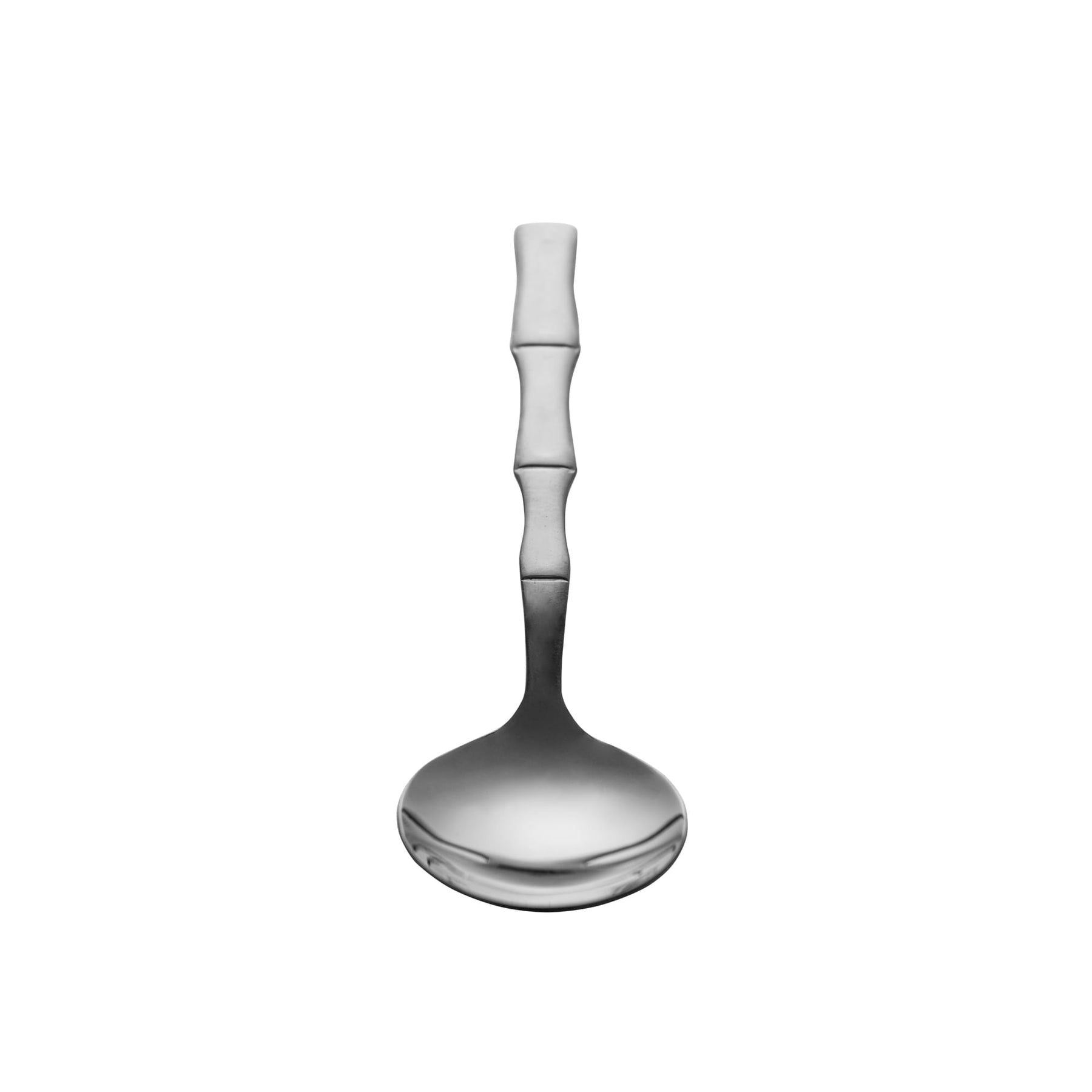 Jogo 6 Colheres para Mesa Estilo Bambu Aço Inox Elegant Preto Ônix 19,8 cm