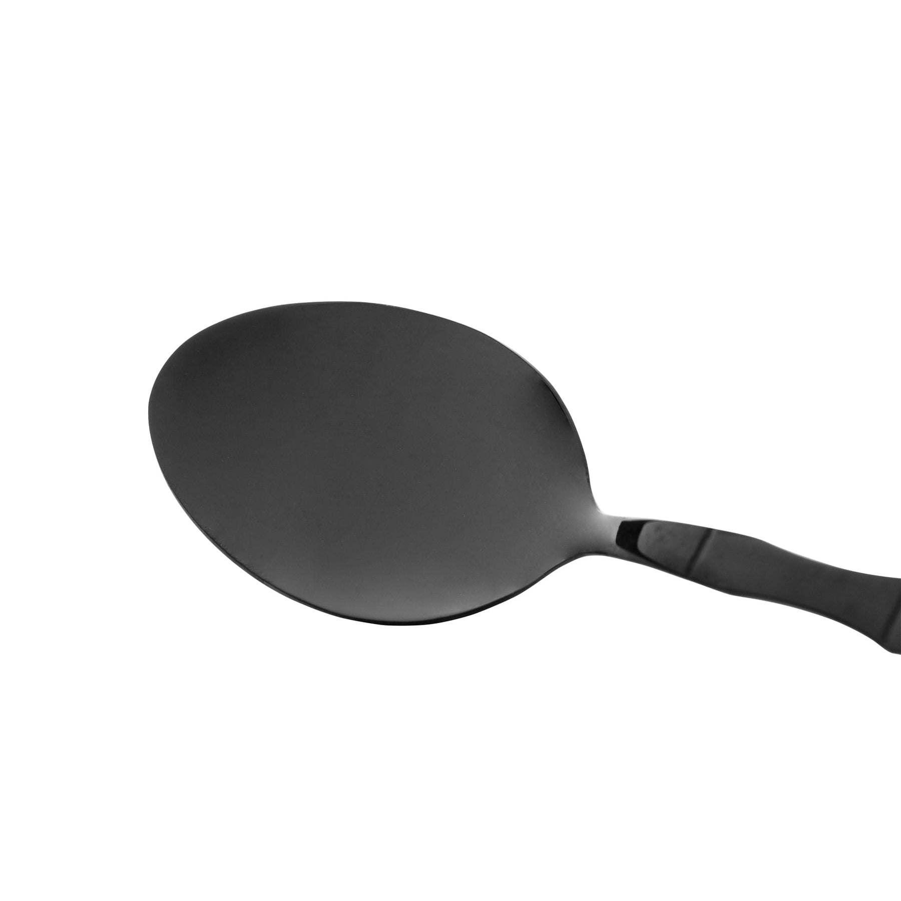 Jogo 6 Colheres para Mesa Estilo Bambu Aço Inox Elegant Preto Ônix 19,8 cm