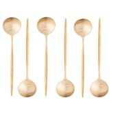 Jogo 6 Colheres para Mesa Opera Aço Inox Dourado 21cm