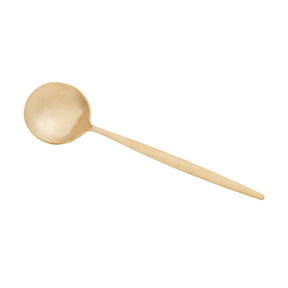 Jogo 6 Colheres para Mesa Opera Aço Inox Dourado 21cm