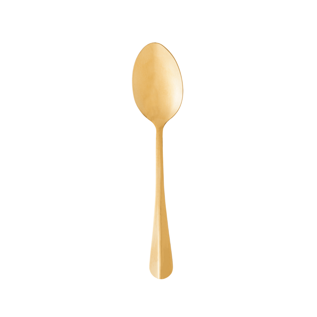 Jogo 6 Colheres Positano Dourada 18cm