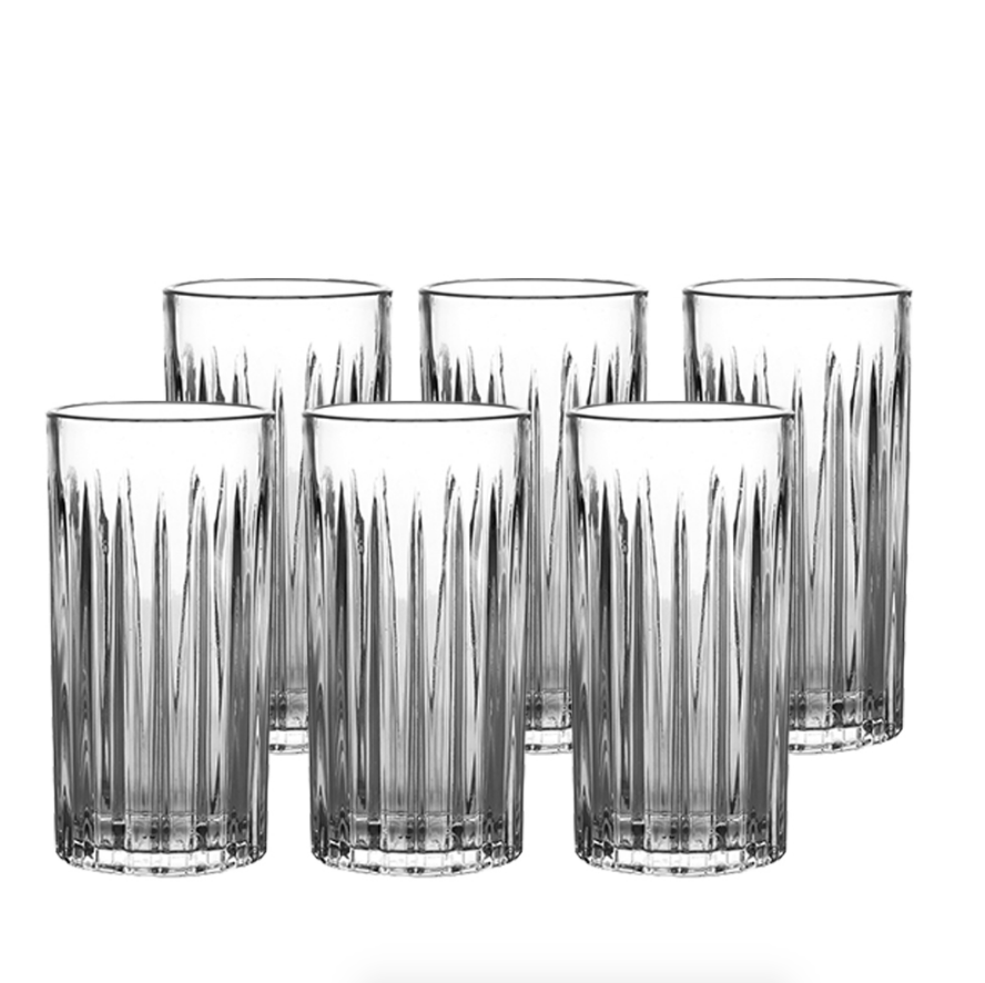 Jogo 6 Copos Altos em Cristal Ecológico 350ml 15cm