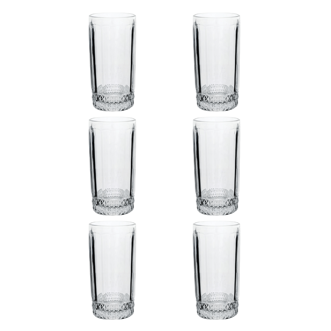 Jogo 6 Copos Altos em Vidro 360ml 15cm