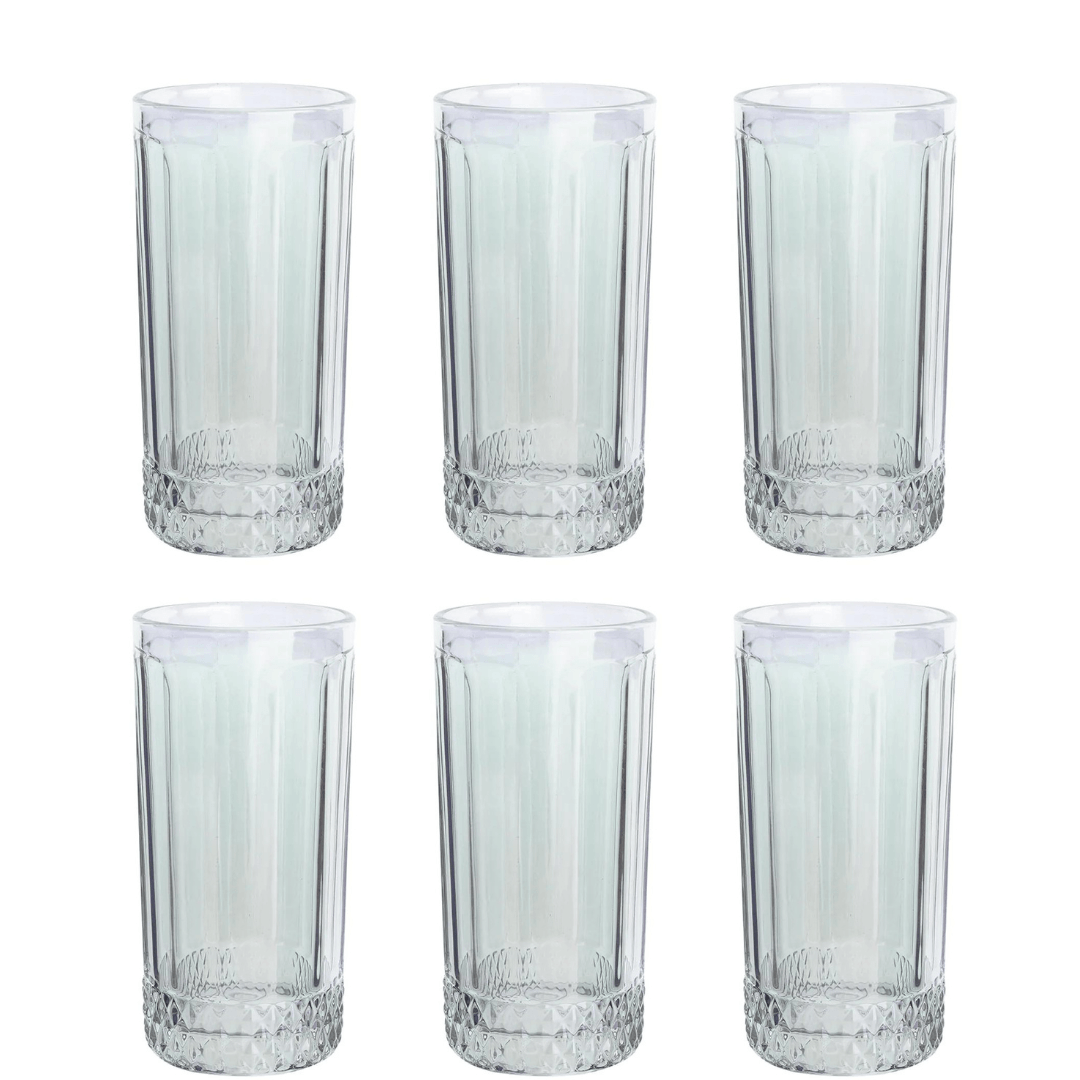 Jogo 6 Copos Altos em Vidro Splendor Furta-Cor 360ml
