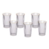 Jogo 6 Copos Altos Graffiato com Borda Dourada 370ml