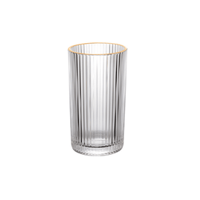 Jogo 6 Copos Altos Long Drink com Borda Dourada Graffiato 420ml