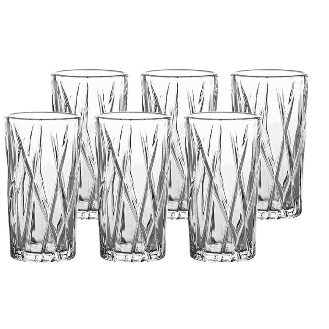 Jogo 6 Copos Altos Santorin em Vidro 260ml