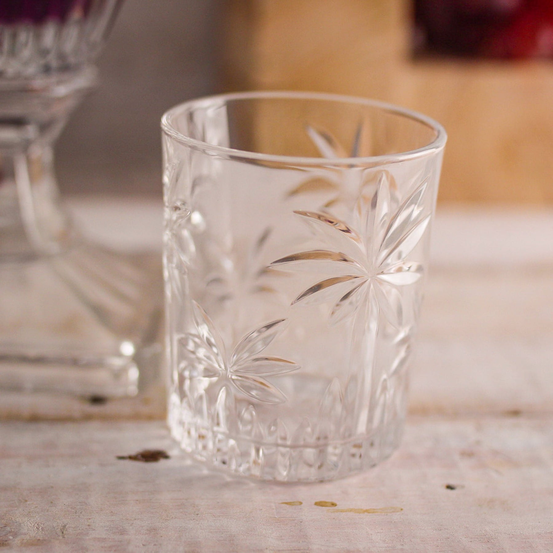 Jogo 6 Copos Baixos Palm Tree Cristal de Chumbo 340ml