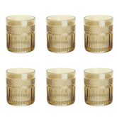Jogo 6 Copos Baixos Whisky Palace em Vidro Âmbar Luster 330ml