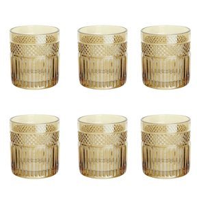 Jogo 6 Copos Baixos Whisky Palace em Vidro Âmbar Luster 330ml
