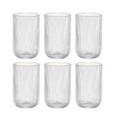Jogo 6 Copos Cameratta em Vidro com Borda Dourada 425ml