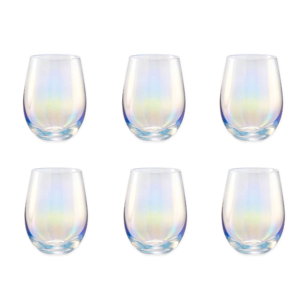 Jogo 6 Copos Rainbow Vidro Long Drink Furta Cor - 580 ml