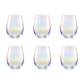 Jogo 6 Copos Rainbow Vidro Long Drink Furta Cor - 580 ml