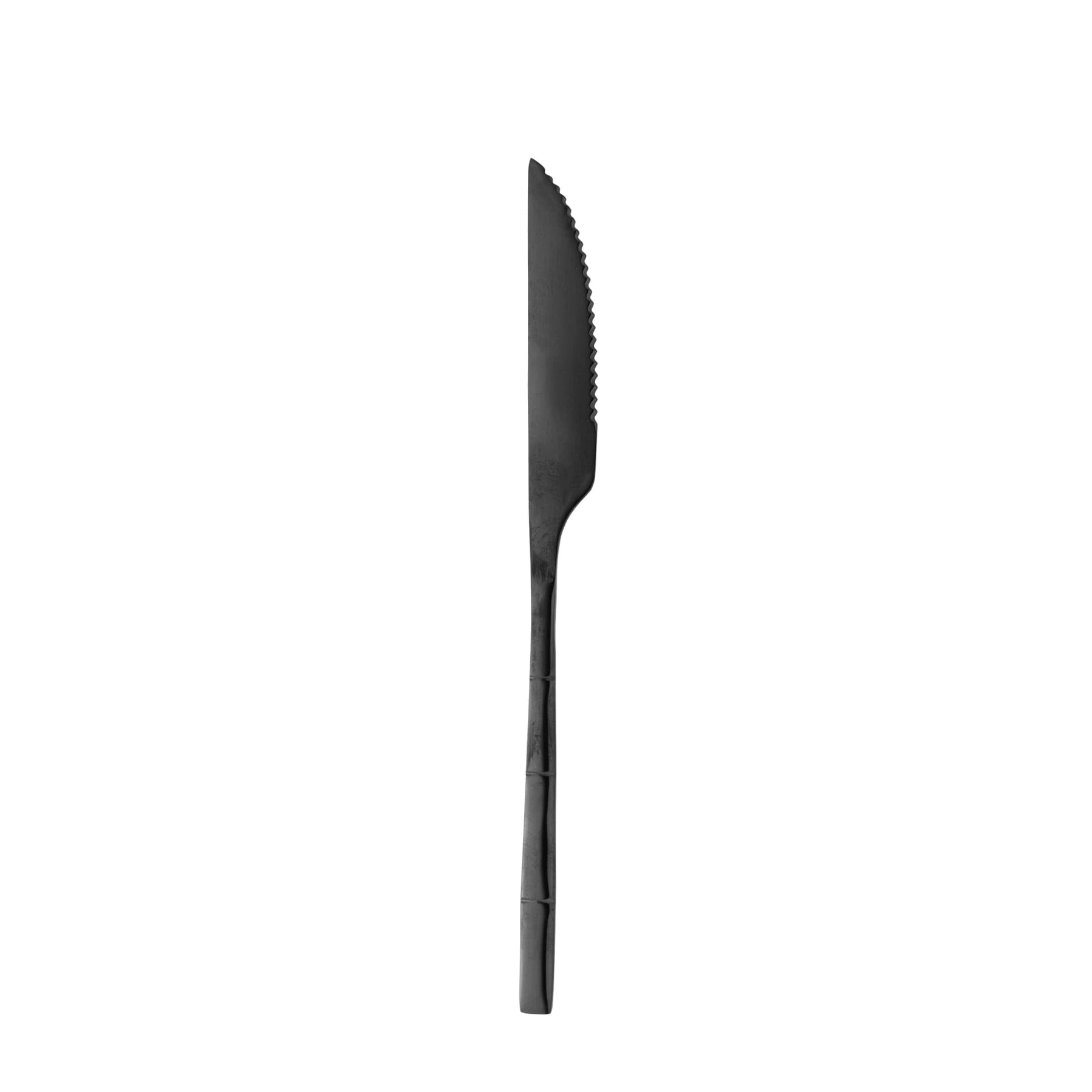 Jogo 6 Facas para Churrasco Estilo Bambu Aço Inox Elegant Preto Ônix 22,3 cm