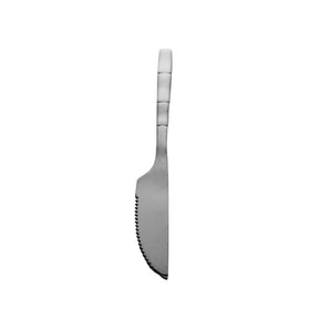 Jogo 6 Facas para Churrasco Estilo Bambu Aço Inox Elegant Preto Ônix 22,3 cm