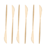 Jogo 6 Facas para Mesa Opera Aço Inox Dourado 22cm