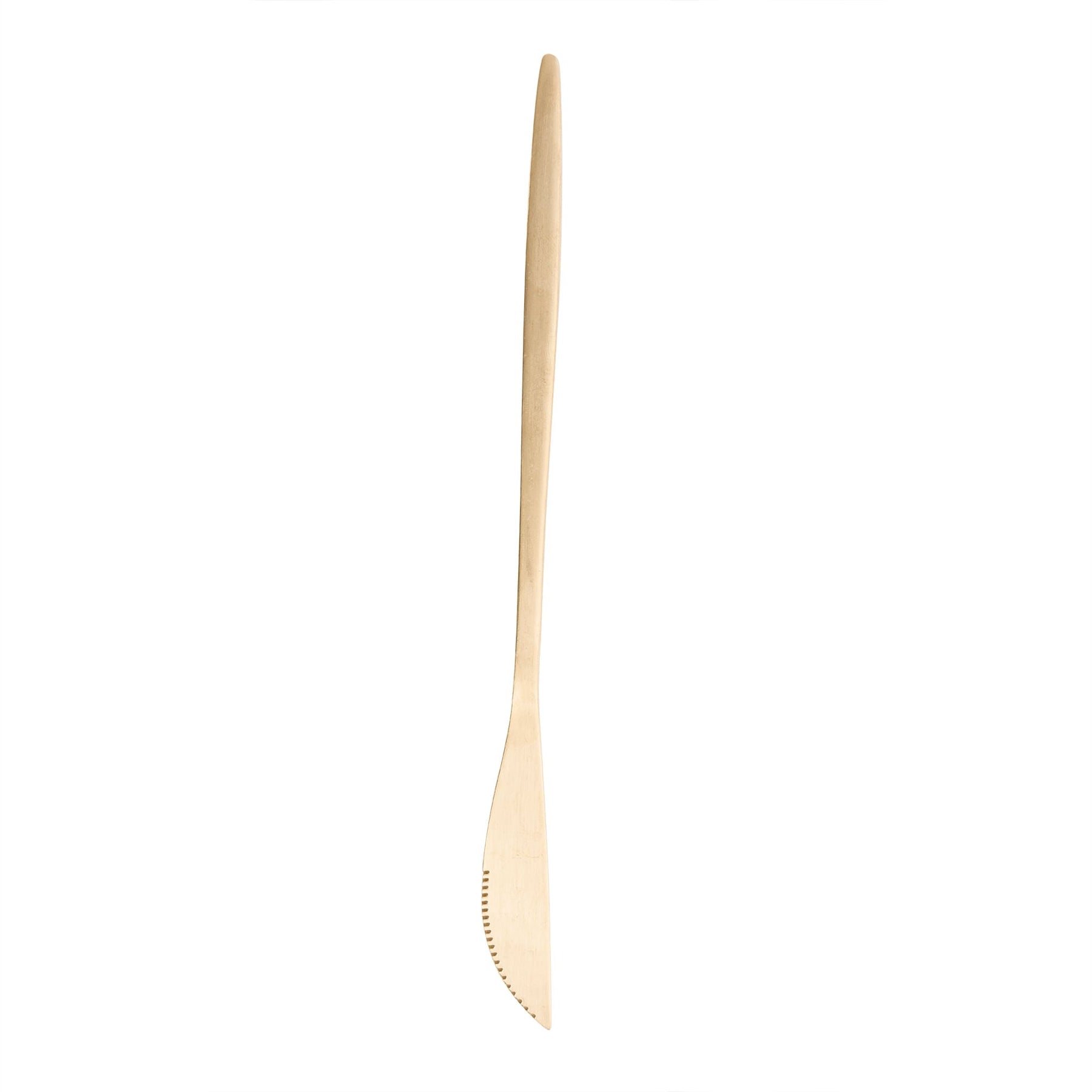 Jogo 6 Facas para Mesa Opera Aço Inox Dourado 22cm