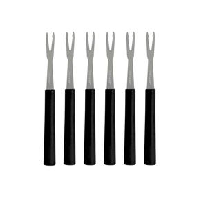 Jogo 6 Garfos em Aço Inox para Petisco Preto