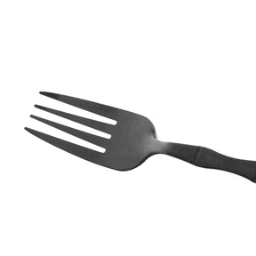 Jogo 6 Garfos Para Mesa Estilo Bambu Elegant Aço Inox Preto Ônix 19,8 cm