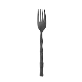 Jogo 6 Garfos Para Mesa Estilo Bambu Elegant Aço Inox Preto Ônix 19,8 cm