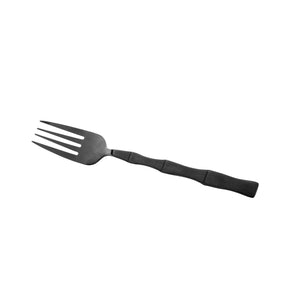 Jogo 6 Garfos Para Mesa Estilo Bambu Elegant Aço Inox Preto Ônix 19,8 cm