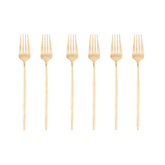 Jogo 6 Garfos para Mesa Opera Aço Inox Dourado 22cm