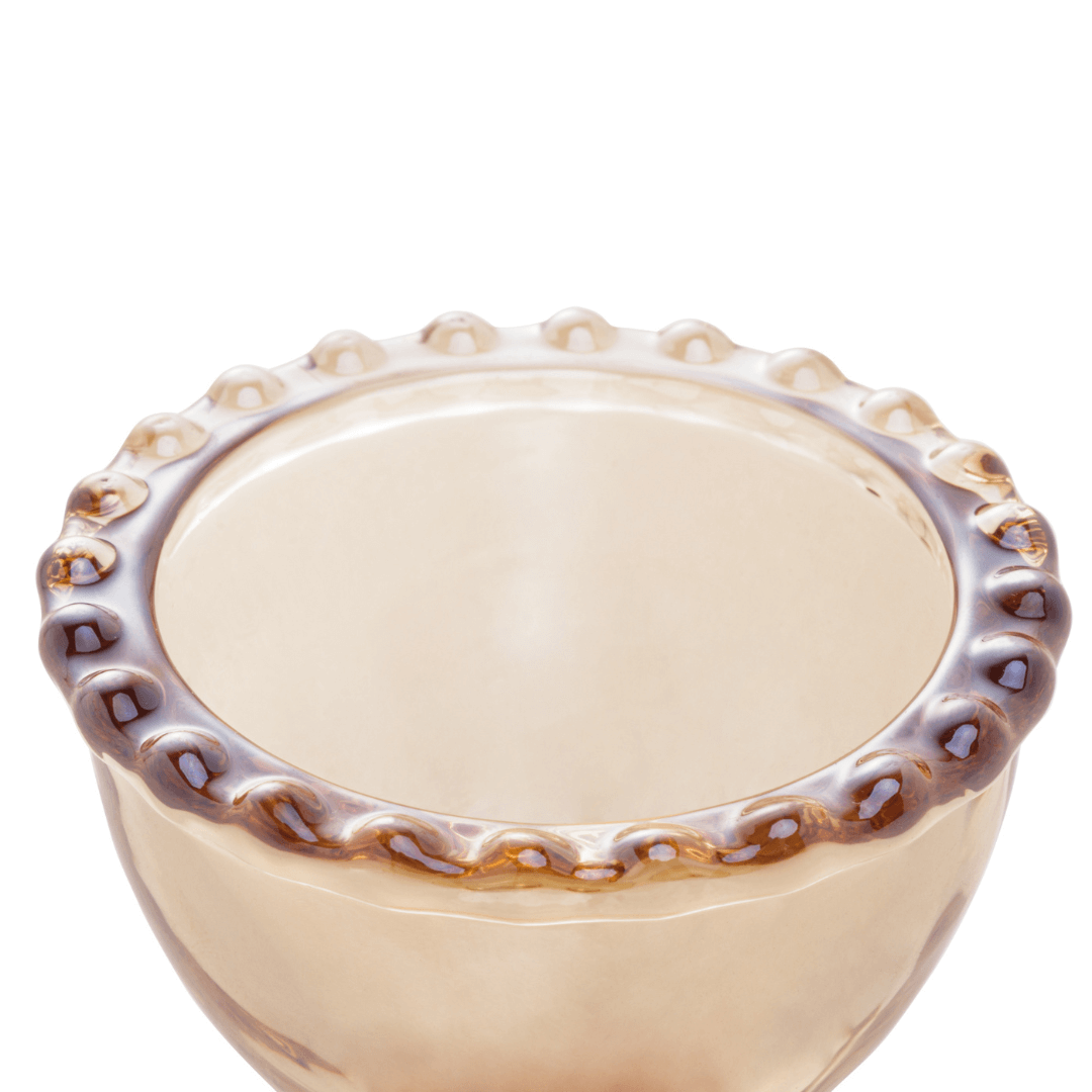 Jogo 6 Porta Ovos Cristal Pearl Âmbar 20cm