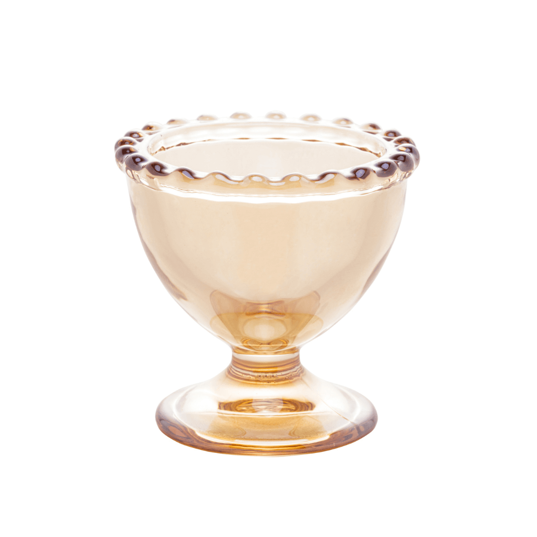 Jogo 6 Porta Ovos Cristal Pearl Âmbar 20cm