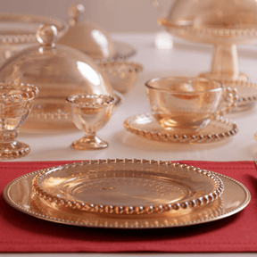Jogo 6 Porta Ovos Cristal Pearl Âmbar 20cm