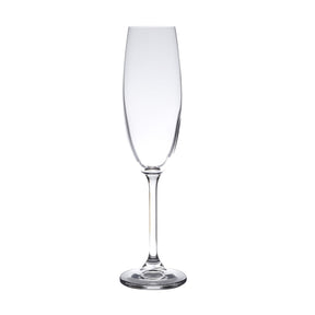 Jogo 6 Taças de Cristal Ecológica para Champagne Espumante Transparente 220ml