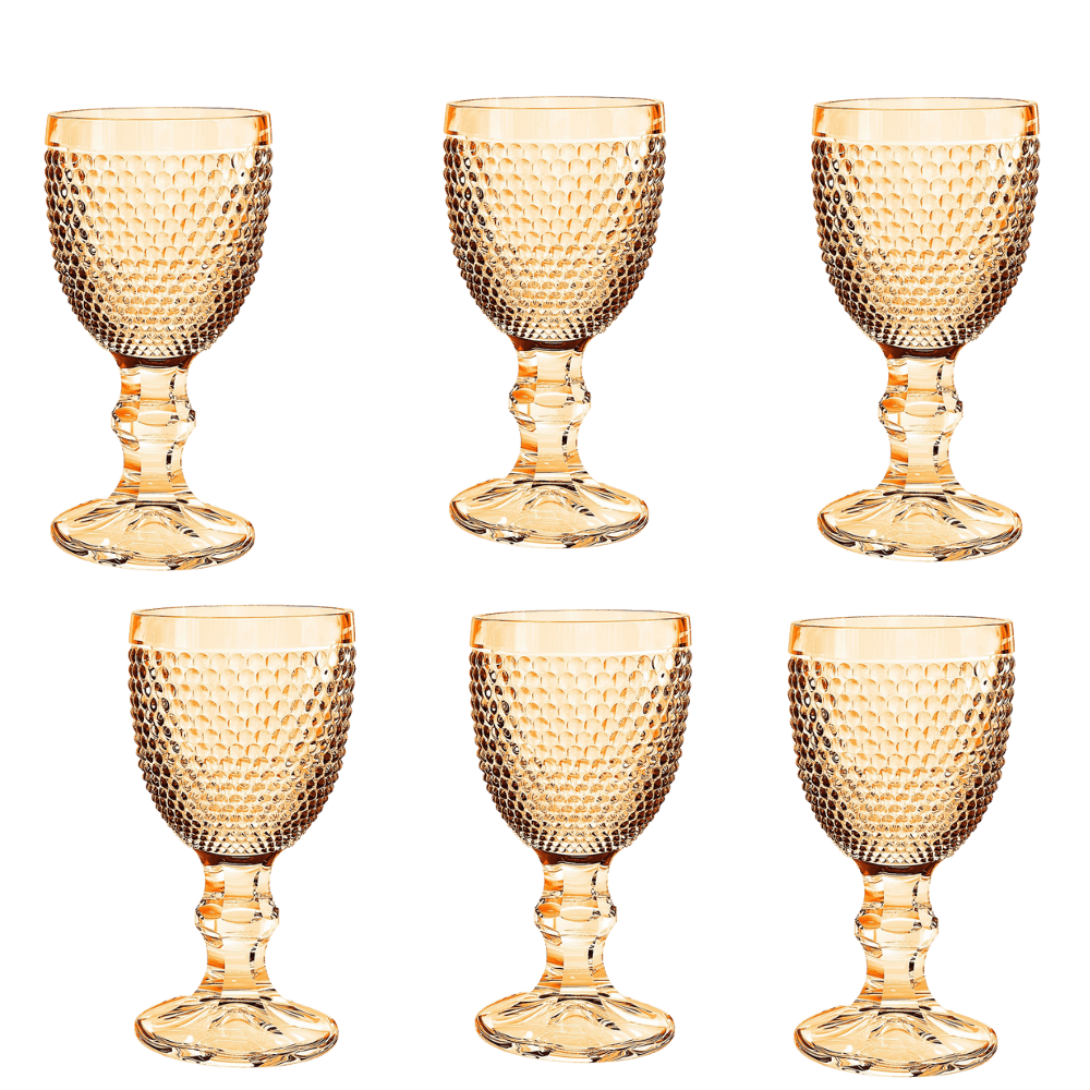 Jogo 6 Taças de Licor Bardot em Vidro Ambar 60ml