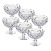 Jogo 6 Taças de Sobremesa de Vidro Diamond Transparente 310ml