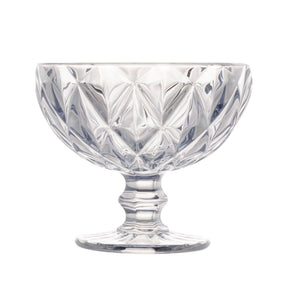 Jogo 6 Taças de Sobremesa de Vidro Diamond Transparente 310ml