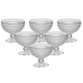 Jogo 6 Taças para Sobremesa Bico de Jaca de Vidro 390ml