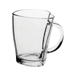 Jogo 6 Xícaras Coração Coffee Time em Vidro 200ml