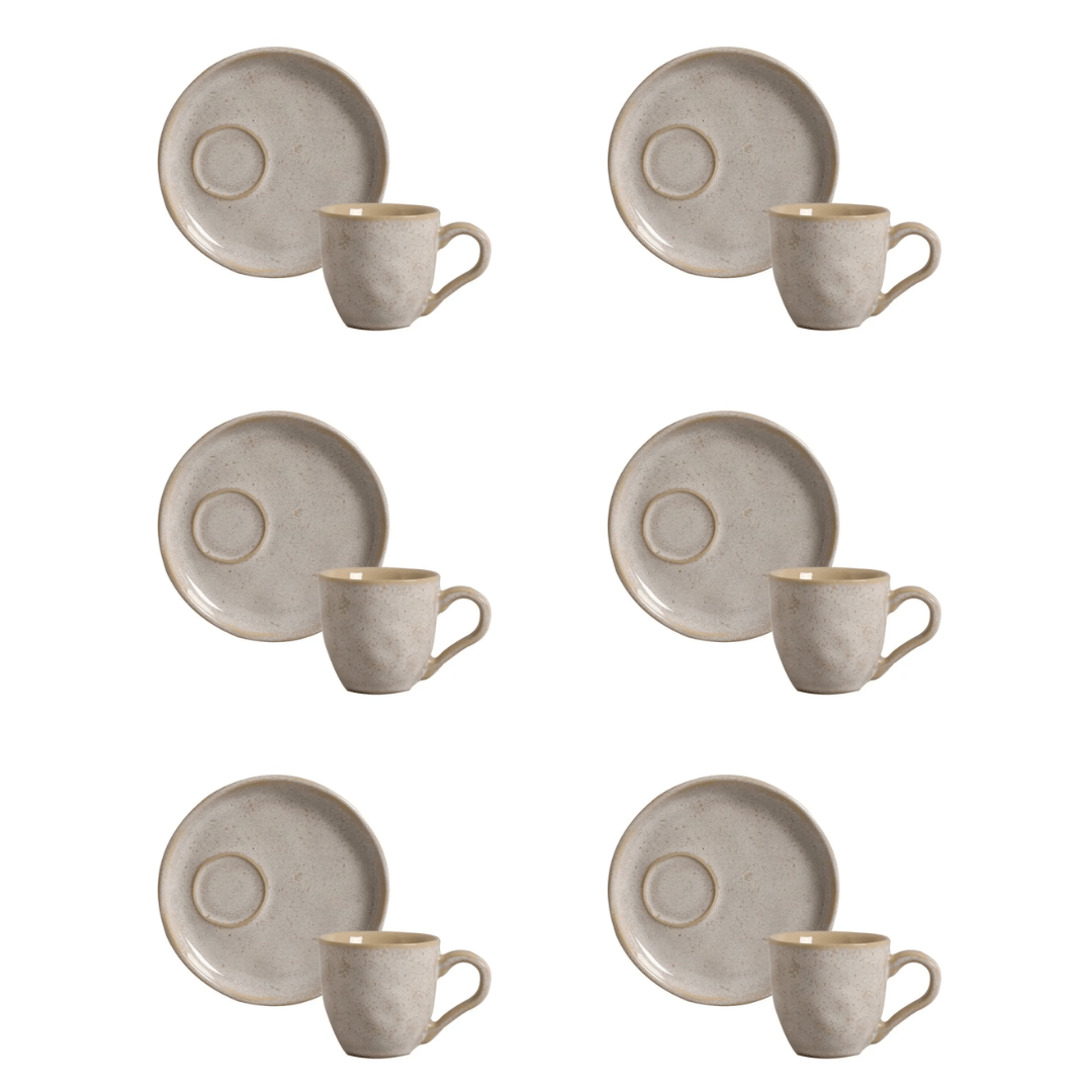 Jogo 6 Xícaras de Café Bio Latte Descentralizado 70ml