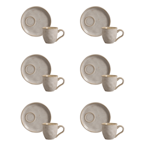 Jogo 6 Xícaras de Café Bio Latte Descentralizado 70ml