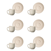 Jogo 6 Xícaras de Café com Pires Agra Cru 112ml