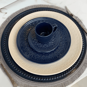 Jogo 6 Xícaras de Café com Pires Agra Deep Blue Azul 112ml