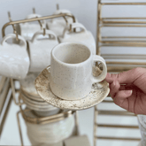 Jogo 6 Xícaras de Café com Pires Aspen Bege 100ml