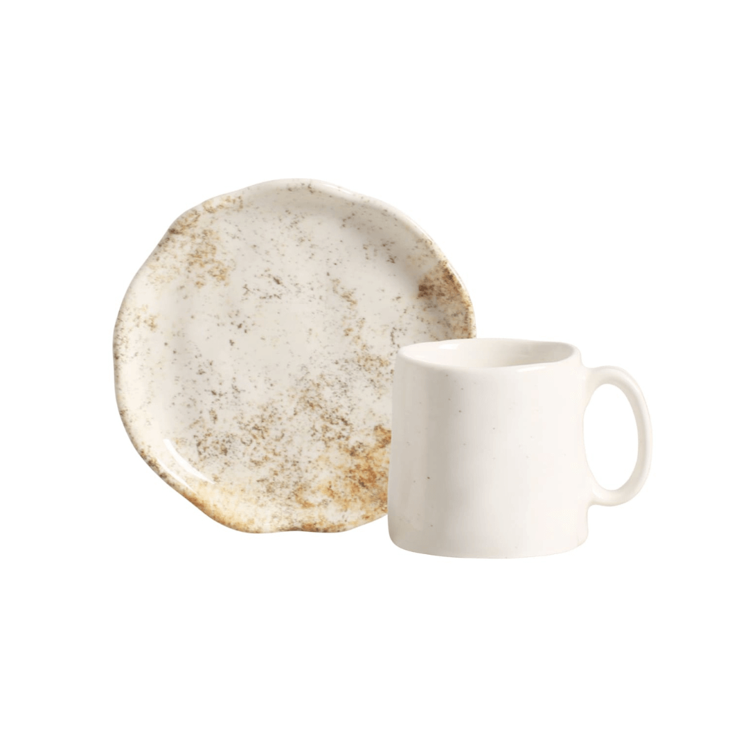 Jogo 6 Xícaras de Café com Pires Aspen Bege 100ml