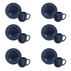 Jogo 6 Xícaras de Café com Píres Atenas Deep Blue 72ml