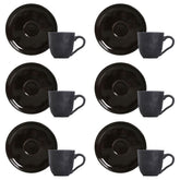 Jogo 6 Xícaras de Café com Píres Bio Black Sand 120ml