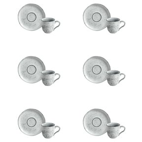 Jogo 6 Xicaras de Café com Pires Bio Echo Branco 120ml