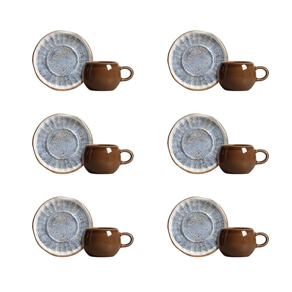Jogo 6 Xícaras de Café com Pires Oreon Blue
