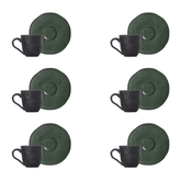 Jogo 6 Xícaras de Café com Píres Orgânico Arauco Verde 120ml
