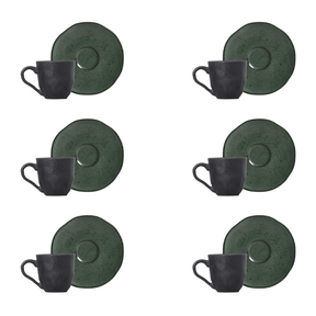 Jogo 6 Xícaras de Café com Píres Orgânico Arauco Verde 120ml