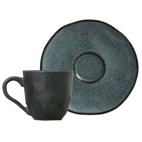 Jogo 6 Xícaras de Café com Píres Orgânico Petroleum Verde 120ml