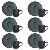 Jogo 6 Xícaras de Café com Píres Orgânico Petroleum Verde 120ml