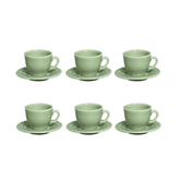 Jogo 6 Xicaras de Café com Pires Princess Celadon Verde